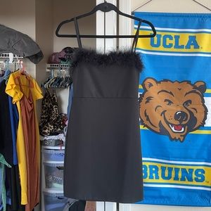 Nasty Gal Boa trim Mini Dress
